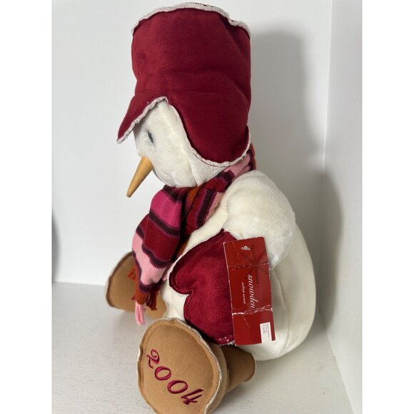 Snowden 2004 Plush Snowman With Hat Scarf & Mittens 18-Inch - Picture 3 of 6